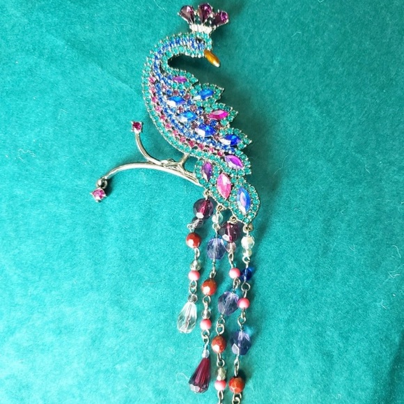 Rare vintage Avon book piece peacock statement brooch - Picture 4 of 4